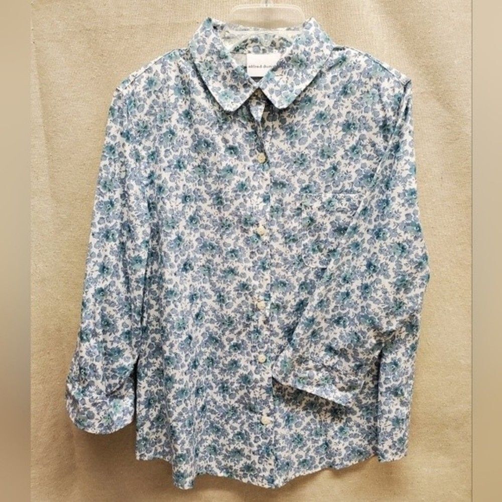 Alfred Dunner Ladies Blue Floral Shirt in Size 14